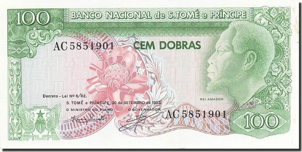 Saint Thomas And Prince Dobras Banknote Km Unc