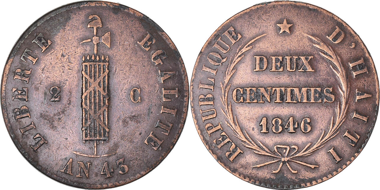 Haiti Centimes An Coin Copper Km Au Ma Shops