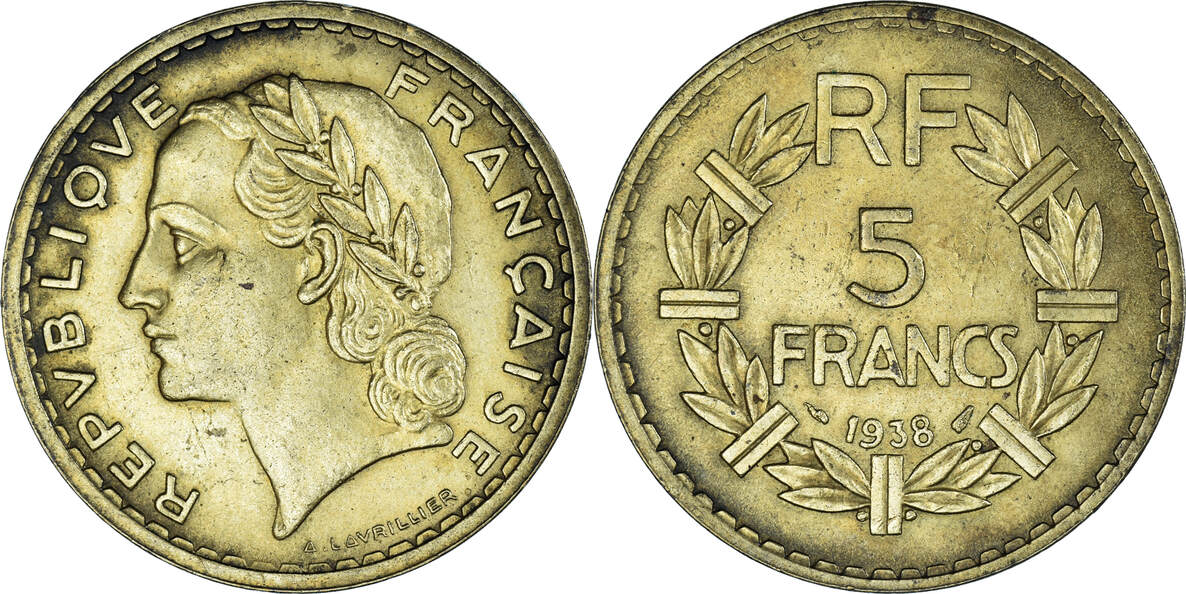 France Francs Coin Lavrillier Aluminum Bronze Km A Vf