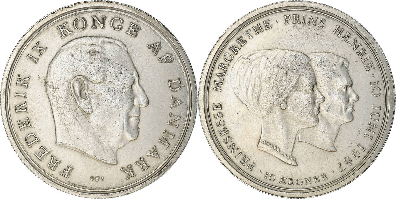 Denmark Kroner H Coin Frederik Ix Copenhagen Silver Ef