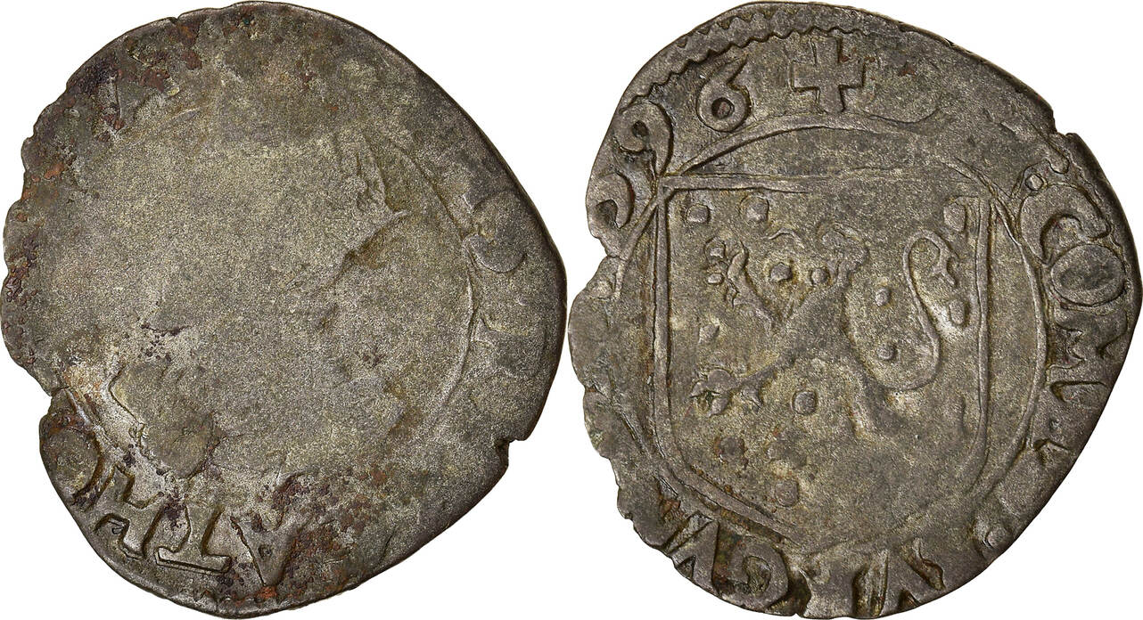 Spain Carolus Dole Coin Franche Comt Philip Ii Dole Billon Vf