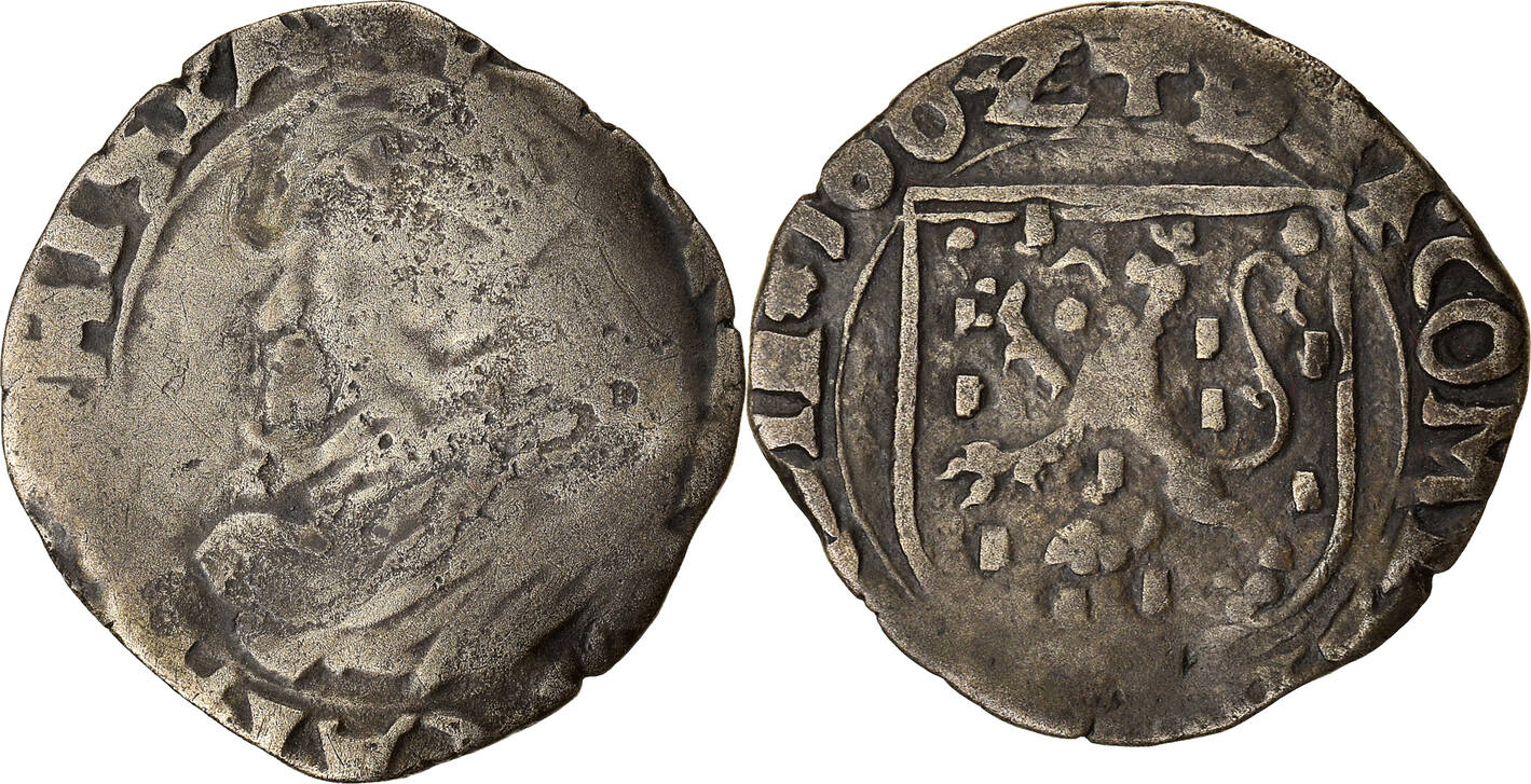 Spain Carolus Dole Coin Franche Comt Philip Ii Dole Rare Vf