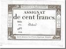 Assignats 100 Francs 100 Francs type Domaines Nationaux, signé Dubra
