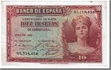 Spain 10 Pesetas Foreign Banknoten Spain, 10 Pesetas type Silver Certificates