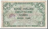 Germany 1/2 Deutsche Mark Foreign Banknoten Germany, 1/2 Deutsche Mark type 1948, Deutschland