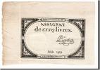 Assignats 5 Livres 5 Livres type Domaines Nationaux, signé Picot