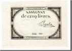 Assignats 5 Livres 5 Livres type Domaines Nationaux, signé Barba