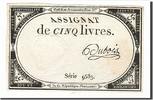 Assignats 5 Livres 5 Livres type Domaines Nationaux, signé Dubois