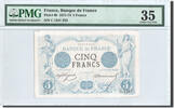 Banque De France 5 Francs French Banknoten Frankreich 5 Francs type Noir
