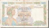 Banque De France 500 Francs French Banknoten Frankreich 500 Francs type La Paix