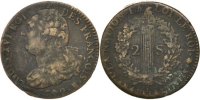 French Revolution (1789-1804) 2 Sols French Revolution Frankreich Constitution, 2 Sols François 1792 Rouen, KM 603.3,