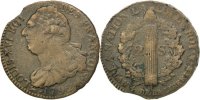 French Revolution (1789-1804) 2 Sols French Revolution Frankreich Constitution, 2 Sols François 1792 Paris, KM 603.1,