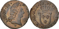 French Royal 1/2 Sol Royal French coins Frankreich Königreichr Louis XV, 1/2 Sol d'Aix 1771, KM 541