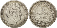 Semi Moderns (1805-1899) 5 Francs French Moderns Frankreich Louis Philippe Ier, 5 Francs tête laurée 1839 Paris, K