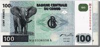 Congo 100 Francs Foreign Banknoten Congo, 100 Francs type Elephant