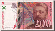 Banque De France 200 Francs French Banknoten Frankreich 200 Francs Eiffel type 1995