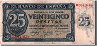Spain 25 Pesetas Foreign Banknoten Spain, 25 Pesetas type 1936