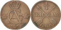 Sweden 1/4 Skilling Foreign Coins Münzen Suède, Gustaf XIV Adolf, 1/4 Skilling, 1806, KM 564