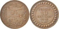 Tunisia 10 Centimes Foreign Coins Münzen Tunisie, Muhammad al-Nasir Bey, 10 Centimes, 1916, KM 236
