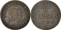 Germany 1/2 Stüber Foreign Coins Münzen Germany, Jülich-Berg, 1/2 Stuber, 1794 PR, KM 206, Altdeuts