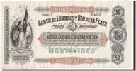 Uruguay 50 Pesos Foreign Banknoten Uruguay, Banco de Londres y Rio, 50 Pesos 1.1.1872, Pick S238r