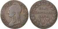 French Revolution (1789-1804) 5 Centimes French Revolution Frankreich France, Directoire, 5 Centimes Dupré L'An 8/5 A/B (