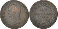 French Revolution (1789-1804) 5 Centimes French Revolution Frankreich France, Directoire, 5 Centimes Dupré L'An 7/5 W (Li