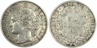 Semi Moderns (1805-1899) 50 Centimes French Moderns Frankreich Gouvernement de Défense Nationale, 50 Centimes Ceres