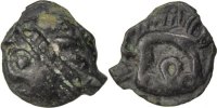 Gallic Potin Antike Gallic Kelten Leuques, Region of Toul, Potin with Indian head, class lc