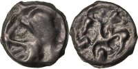 Gallic Potin Antike Gallic Kelten Senons, Region of Sens, Potin with big head