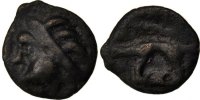 Gallic Potin Antike Gallic Kelten Leuques, Region of Toul, Potin with Indian head, class la