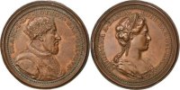 French Medal Collection des Ducs et Duchesses de Lorraine, François Ier et Christine du Danem