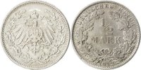 Germany 1/2 Mark Foreign Coins Münzen Allemagne, Empire Allemand, 1/2 Mark, Deutschland ab 1871
