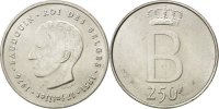 Belgium 250 Francs Foreign Coins Münzen Belgique, Baudouin I, 250 Francs 1976, KM 157.1