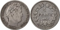Semi Moderns (1805-1899) 1 Franc French Moderns Frankreich Louis Philippe, 1 Franc tête laurée, 1834 A Paris