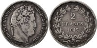Semi Moderns (1805-1899) 2 Francs French Moderns Frankreich Louis Philippe, 2 Francs, 1847 A Paris