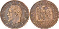 Semi Moderns (1805-1899) 5 Centimes French Moderns Frankreich Second Empire, 5 Centimes Napoléon III tête nue 1855 M