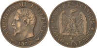 Semi Moderns (1805-1899) 5 Centimes French Moderns Frankreich Second Empire, 5 Centimes Napoléon III tête nue 1855 W