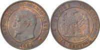 Semi Moderns (1805-1899) 10 Centimes French Moderns Frankreich Second Empire, 10 Centimes Napoléon III tête nue 1854