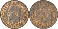 Semi Moderns (1805-1899) 10 Centimes French Moderns Frankreich Second Empire, 10 Centimes Napoléon III tête nue 1857