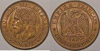 5 Centimes Monnaie française, Napoléon III, 5 Centimes 1865 A Paris, SUP+/SPL, Gadoury 155