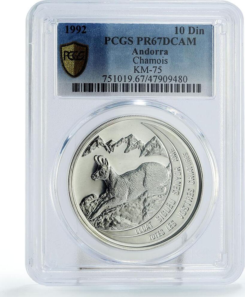 Andorra 10 Diners Endangered Wildlife Chamois Fauna PR67 PCGS Silver