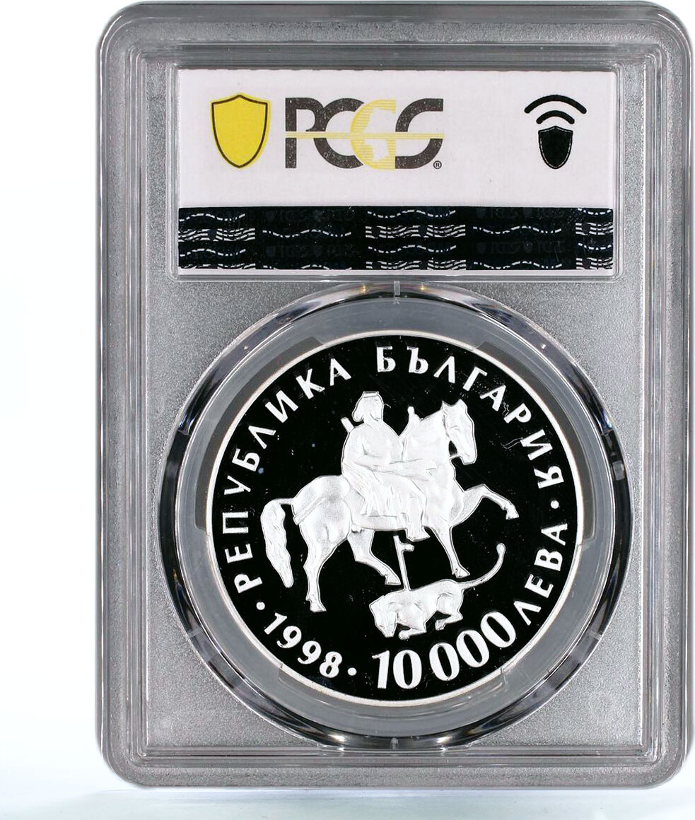 Bulgaria Leva Euro Rhyton Rider Of Madara Pr Pcgs Silver Coin