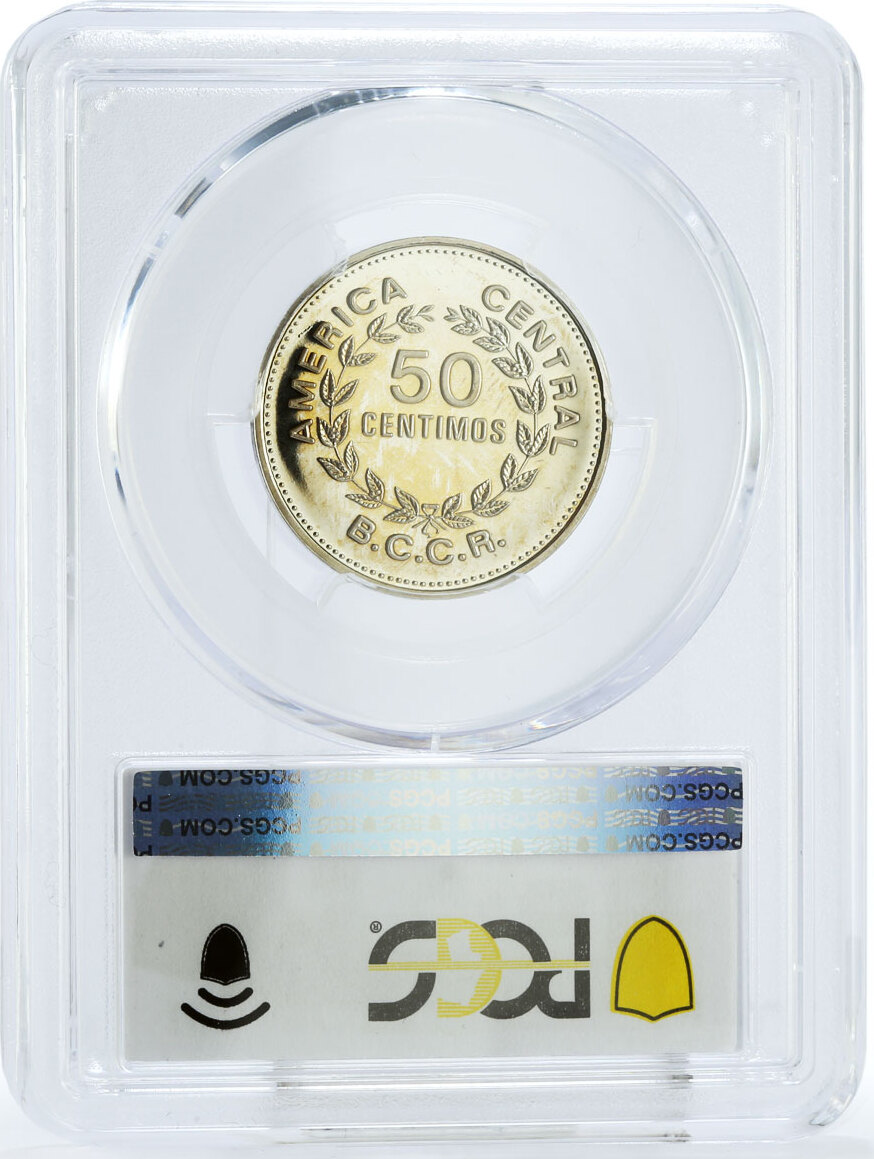 Costa Rica 50 Centimos State Coinage Coat Of Arms PR68 PCGS CuNi Coin