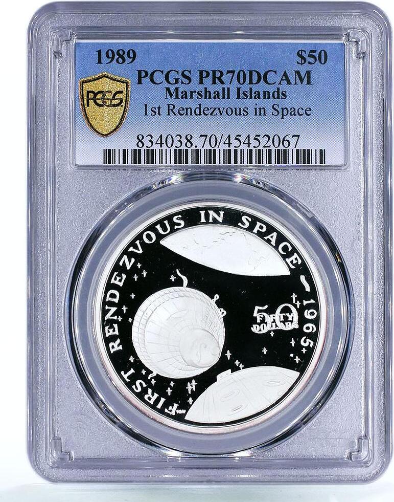 Marshall Islands Dollars St Rendezvous In Space Pr Pcgs Silver