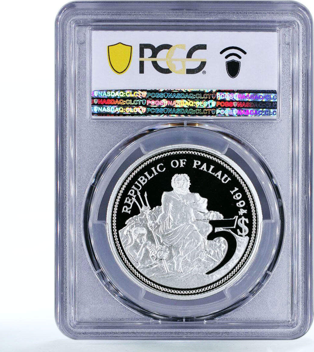 Palau Dollars Marine Life Protection Ocean Scene Pr Pcgs Silver