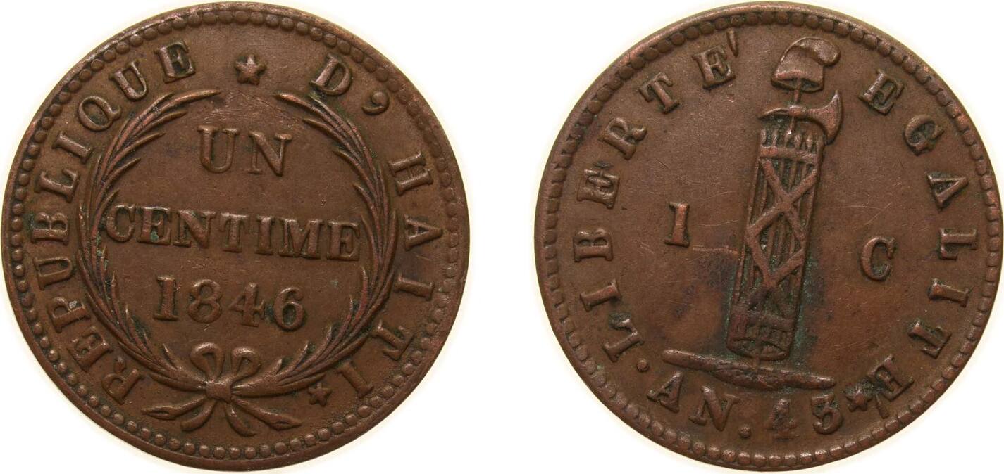 Haiti First Republic Centime Copper G Au Km Ma Shops