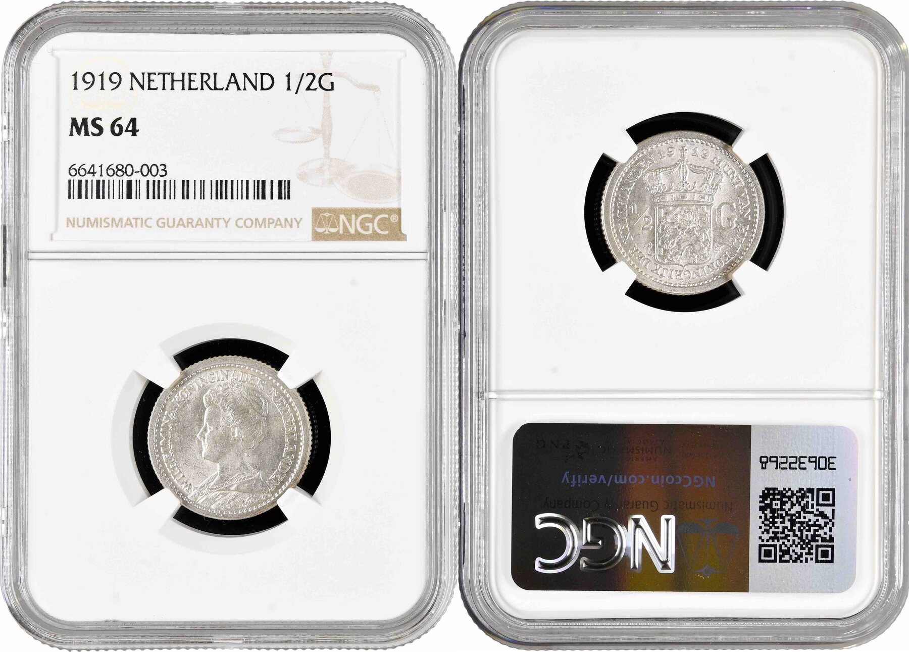 Netherlands Gulden Ngc Ms Wilhelmina Top Pop