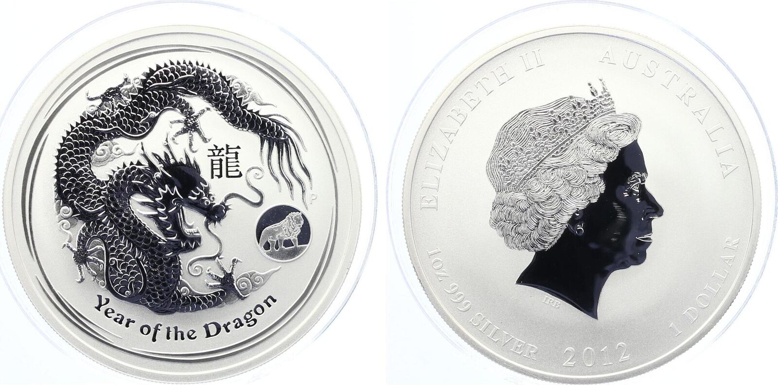 Australien 1 Dollar 2012 Silber Lunar II Drache Dragon Privy Tiger