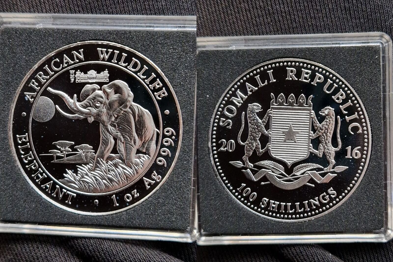 Schilling Somalia Silber African Wildlife Elefant Elephant